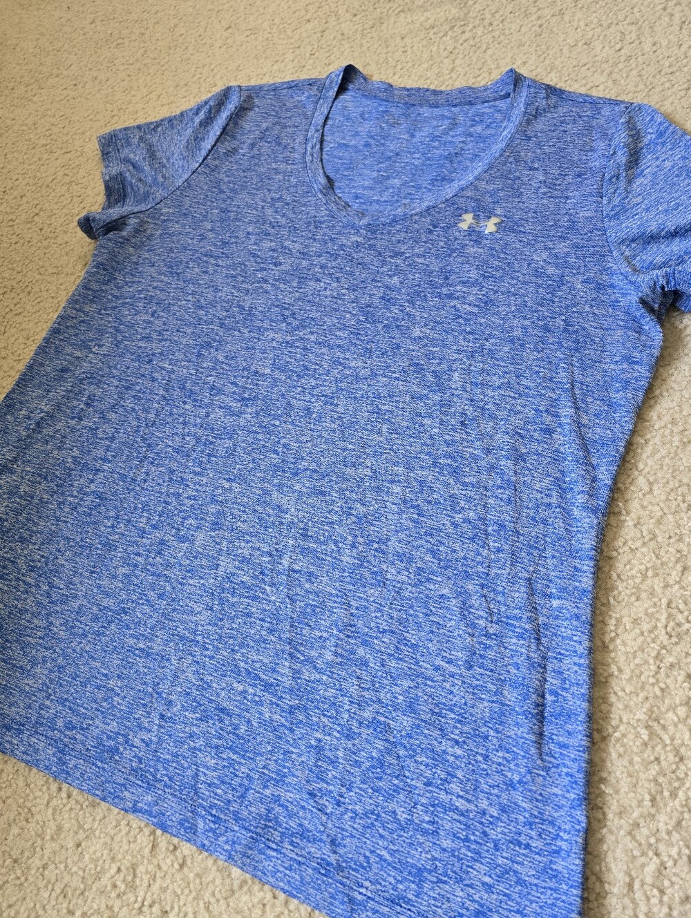 Under Armour Blue Heather Performance Tee Womens Size Large XL